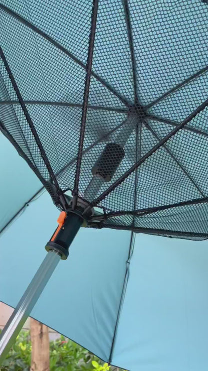 3-in-1 UV Protection Umbrella with Cooling Fan and Mist System